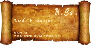 Mazák Cserne névjegykártya